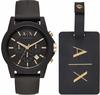 Armani Exchange Uhr für Männer , Chronographenwerk, 45mm Schwarzes Silikongehäuse