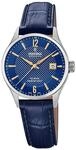 Festina Swiss Made Damenuhr Analog aus Leder Blau | Quarzwerk, Widerstandsf&auml;higes