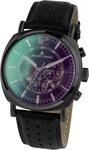 JACQUES LEMANS Herrenuhr Lugano Lederarmband massiv Edelstahl ip-Black...
