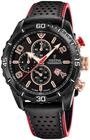 Festina Herren Uhr Analog mit Schwarzem Lederarmband - Quarzwerk - Chronograph -