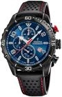Festina Herren Uhr Analog mit Lederarmband - Quarzwerk - Chronograph - Kalender...
