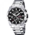 Festina Herren Uhr Analog aus Edelstahl 316L - Quarzwerk - Chronograph - Kalender -