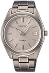 Seiko Herren-Uhr Quarz Titan mit Edelstahlband SUR369P1, Wei&szlig;