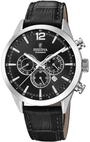 Festina Herrenuhr Analog aus Edelstahl und Leder Schwarz F20542/5