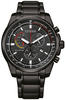 Citizen Herren Analog Quarz Uhr mit Edelstahl Armband AT1195-83E, Schwarz