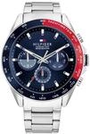Tommy Hilfiger Multi Zifferblatt Quarz Uhr f&uuml;r Herren mit Silbernes Edelstahlarmband