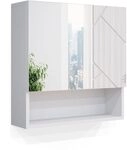 Vicco Badspiegelschrank Irma, Wei&szlig; Hochglanz, 54 x 55 cm, zur Wandmontage mit