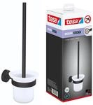 tesa Moon Black WC-Garnitur, Set mit Halter & WC-B&uuml;rste, matt schwarz, satiniertes