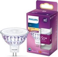 PHILIPS LED Classic GU5.3 Lampe, 50 W, Reflektor, silber, warmwei&szlig;
