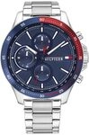 Tommy Hilfiger Multi Zifferblatt Quarz Uhr f&uuml;r Herren mit Silbernes Edelstahlarmband