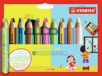 STABILO - Duo Buntstift, Wasserfarbe & Wachsmalkreide - woody 3 in 1 duo 