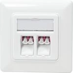 Logilink LWL-Anschlussdose NK4024, 2 LC-Duplex Adapter, Unterputz, wei&szlig;