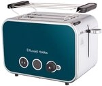 Russell Hobbs Toaster [f&uuml;r 2 Scheiben] Distinctions Edelstahl Ocean Blue (extra