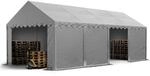 TOOLPORT Lagerzelt 4x8 m Industriezelt Unterstand PVC Plane 750 N grau mit
