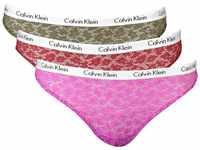 Calvin Klein Damen 3Pk 000QD3925E Brazilian-Slips, Mehrfarbig (Intense Plum/Red