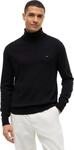 Tommy Hilfiger Herren Pullover Pima Cashmere Roll Neck mit Rollkragen, Schwarz