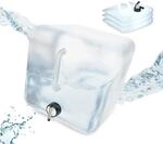 Relaxdays Faltbarer Wasserkanister 4er Set, Faltkanister mit Hahn, geschmacksneutral,