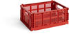 Hay Colour Crate Transportbox M aus recyceltem Polypropylen in der Farbe Rot, Maße: