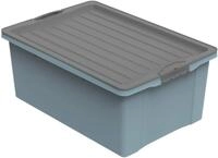 Rotho Compact Aufbewahrungsbox mit Deckel 38 L stapelbar transparent/blau