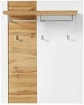 M&ouml;bel Jack Garderobenpaneel - Wei&szlig; matt - Eiche Altholz Dekor - 69 x 136 cm - mit