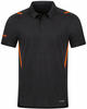 JAKO Herren Poloshirt Challenge, Kurzarm, schwarz meliert/Neonorange, XL