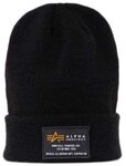 Alpha Industries Crew Beanie Strickm&uuml;tze aus Acryl Black