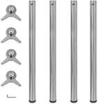 vidaXL 4X h&ouml;henverstellbares Tischbein Nickel geb&uuml;rstet 870 mm