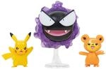 Pok&eacute;mon PKW2347 - Battle Figure Set - Teddiursa, Pikachu, Nebulak, offizielle