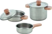 goki 51509 Kochset Sternek&uuml;che, Metall, 5-teilig, 2 T&ouml;pfe mit Deckel, 1...