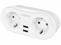 LogiLink SH0102 - Wi-Fi Smart Home Stromstecker 2-Fach (2X CEE 7/7) + 2X USB-A, über
