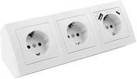 MC POWER Steckdosenblock Unterbausteckdosen | Flair | 3-Fach Eck Steckdose +...