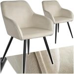 tectake&reg; 2er Set Esszimmer Stuhl, Esszimmerst&uuml;hle mit Sitzfl&auml;che aus Samt,