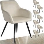 tectake&reg; 8er Set Esszimmer Stuhl, Esszimmerst&uuml;hle mit Sitzfl&auml;che aus Samt,