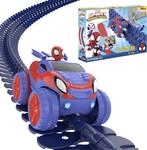 Smoby Toys - Spidey FleXtreme Rennbahn-Set (blau-rot) - flexible Kinder-Rennbahn
