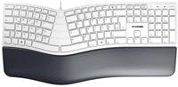 CHERRY KC 4500 Ergo, Ergonomische Tastatur, Deutsch QWERTZ, Wei&szlig;-Grau