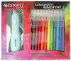 Westcott Elektrischer Farbsprühstift, Airbrush-Set für Kinder mit 12 Filzstiften &