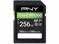 PNY 256GB EliteX-PRO60 Klasse 10 U3 V60 UHS-II SDXC Flash-Speicherkarte, EliteX-PRO