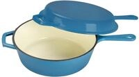 Echtwerk Schmortopf und Grillpfanne 2-in-1 Set, Gusseisen Br&auml;ter mit Deckel,