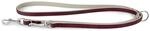 Das Lederband Hunde F&uuml;hrleine Amsterdam Merlot/Grey 200 cm / 14 mm, Rot/Grau