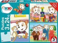 Schmidt 56414 Bobo Siebenschl&auml;fer Freunde und Familie, 3x24 Teile Puzzle