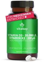 Vitabay Vitamin D3 + K2 Depot 20.000 IE &ndash; 180 vegane Tabletten