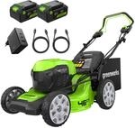 Greenworks Selbstfahrender Akku Rasenm&auml;her 48V (24V x 2) bis zu 480m&sup2;, 46cm