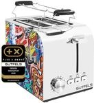 GUTFELS Toaster Bunt TOAST 3010 G - 2 Scheiben, Graffiti-Design | 850 W, 7