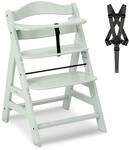 hauck Alpha+ Holz Hochstuhl Baby mitwachsend ab 6 Monaten bis 90 kg, Mint | Mit