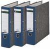 Leitz Qualitäts-Ordner, 3er-Pack, Wolkenmarmor-Papier, A4, 8 cm Rückenbreite, Blau,