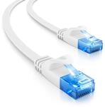 deleyCON 7,5m CAT6 Flaches Netzwerkkabel RJ45 1000 Mbit Gigabit - Wei&szlig;