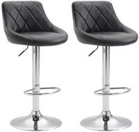 CLP 2er Set Barhocker Lazio Mit Kunstlederbezug I H&ouml;henverstellbarer Und...