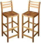 vidaXL Barhocker 2 STK. Massivholz Akazie