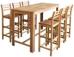 vidaXL Bartisch und Stuhl-Set 7-TLG. Akazienholz Massiv