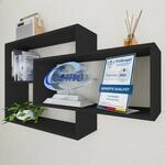 TRAUMM&Ouml;BEL Wandregal Schwarz B&uuml;cherregal Holz H&auml;ngeregal Schweberegal f&uuml;r